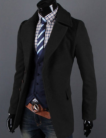 2017 Winter Collection Color Matching Men's Slim Fit Urban Style Coat/Jacket