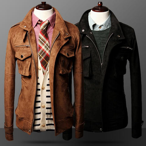 2017 Winter Collection Color Matching Men's Slim Fit Urban Style Coat/Jacket