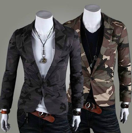 Two Tone Single Button Slim Fit Blazer