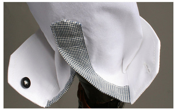 Classic Contrasting Colors Slim Fit Dress Shirt