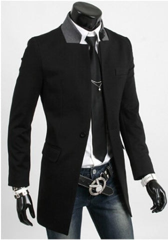2017 Winter Collection Color Matching Men's Slim Fit Urban Style Coat/Jacket