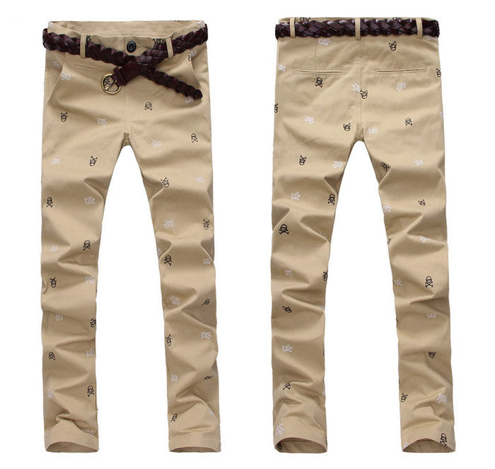 Skull & Cross Bone Designer Brand No Iron Slim Fit Pants
