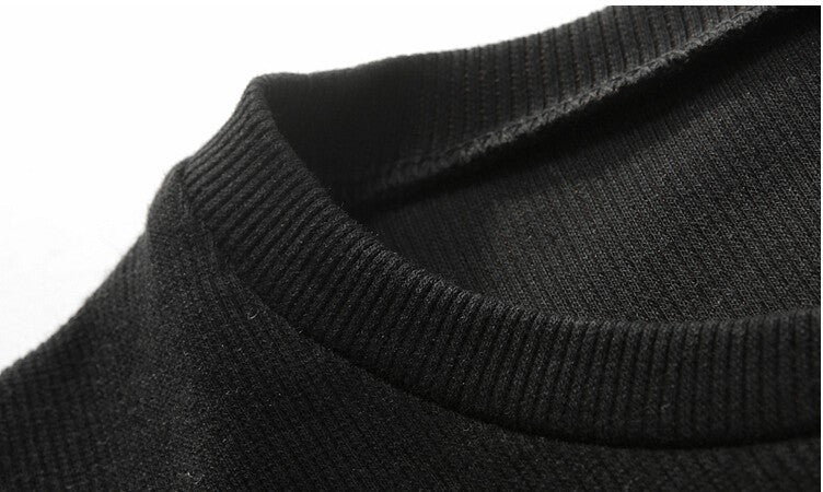 "Thin" Slim Fit Sweater With Leather Look Sleeves