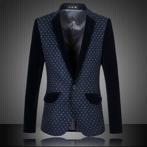 Two Tone Single Button Slim Fit Blazer