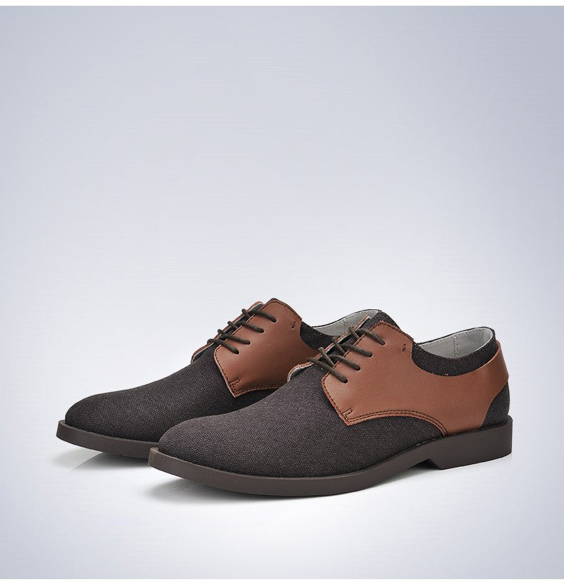 Classic Canvas & Leather Oxford Shoes