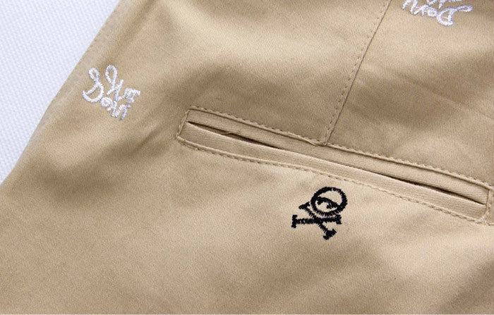 Skull & Cross Bone Designer Brand No Iron Slim Fit Pants