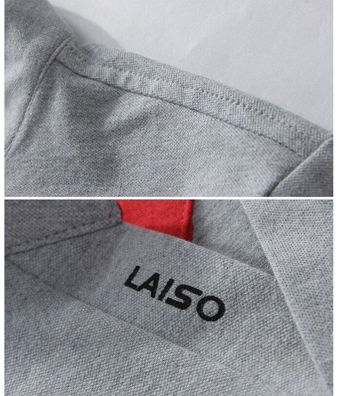 Laiso Mandarin Collar Short Sleeve Polo Shirt
