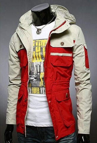 2017 Winter Collection Color Matching Men's Slim Fit Urban Style Coat/Jacket