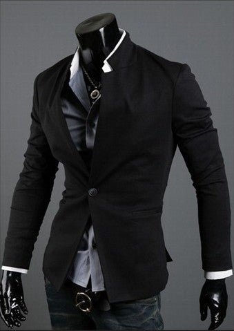 Two Tone Single Button Slim Fit Blazer