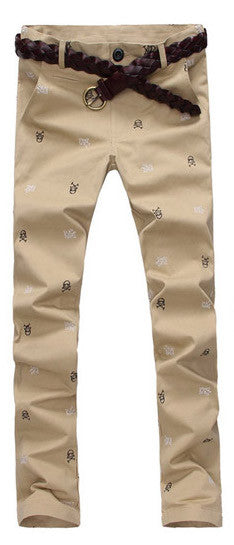 Skull & Cross Bone Designer Brand No Iron Slim Fit Pants
