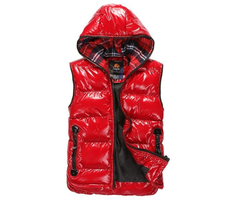 Slim Fit Bubble Vest With Hoodie