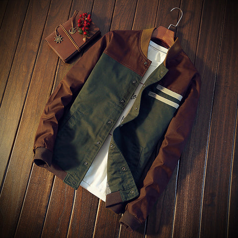 2017 Winter Collection Color Matching Men's Slim Fit Urban Style Coat/Jacket