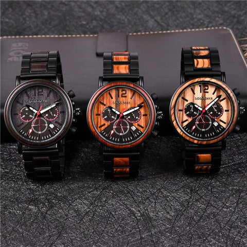 KiteFin Series Analog & LED Metal Wrist Watch With Leather Strap