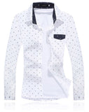 Anchor Pattern Slim Fit Dress Shirt