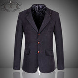 Stone Washed Effect Three Button Casual Blazer