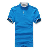 Laiso Mandarin Collar Short Sleeve Polo Shirt